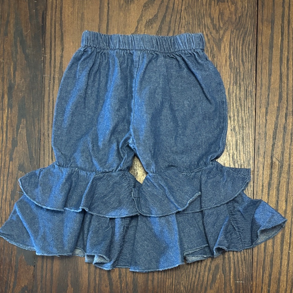 Kids Denim Ruffle Bottoms